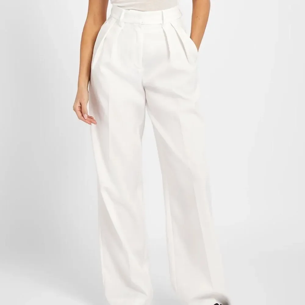 NWT BOA ( because of Alice) Dad White Wide-Leg Trousers‎ Sz L